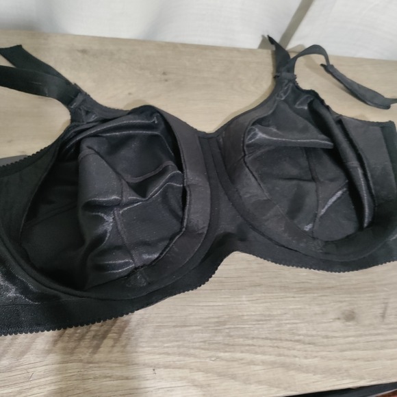 Elila Jacquard Wireless Soft Cup Bra Black 1305 Cushion Straps Full Coverage 42J - Picture 3 of 6